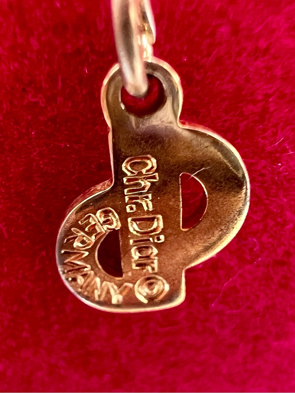 Vintage Dior Gold Plate CD Logo Rope Circle Pendant Necklace 17.5”(extender) GUC - Picture 6 of 7